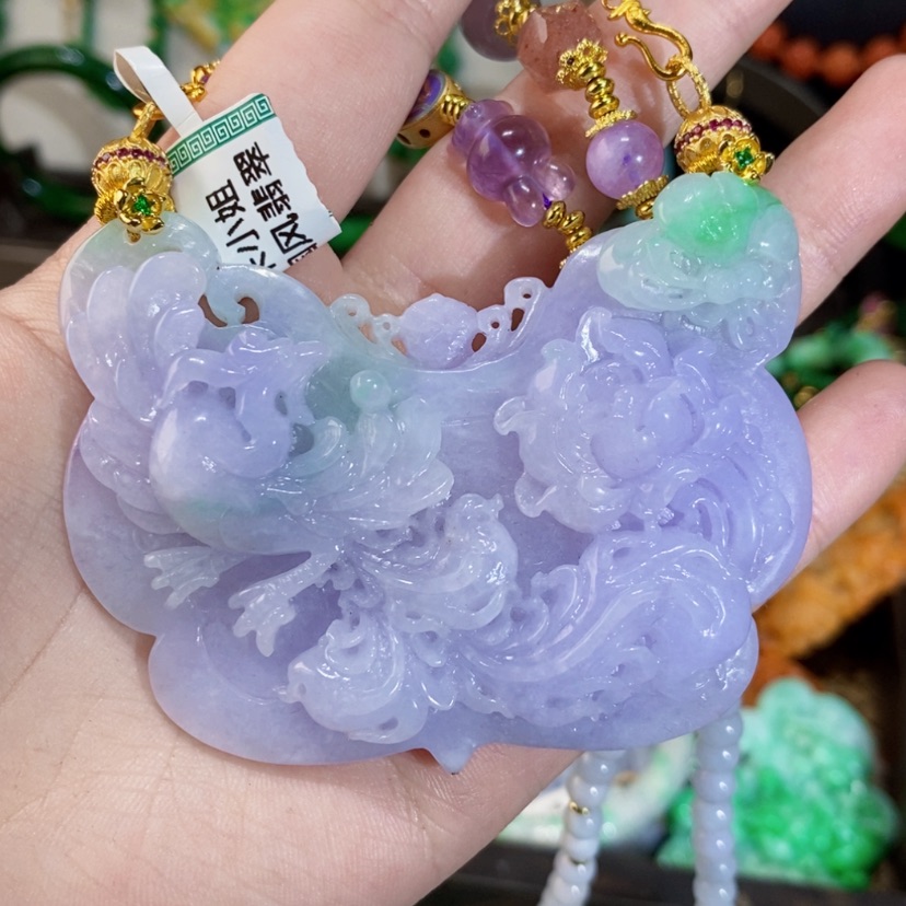 【闪购商品】翡翠银S925镀金镶嵌颈饰吊坠