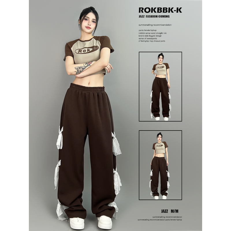 ROKBBK-K/布韩街舞潮牌hiphop嘻哈跳舞长裤女宽松jazz爵士服装