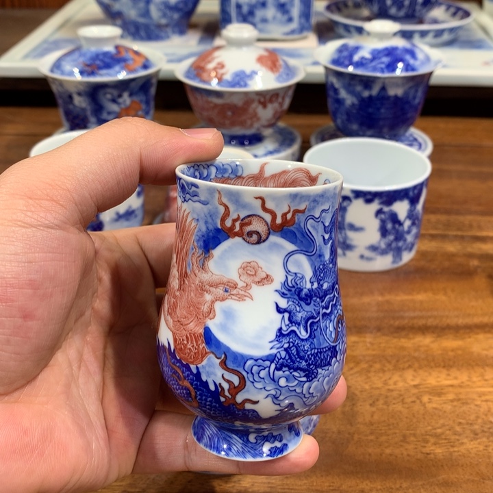 自成堂柴窑 青花釉里红