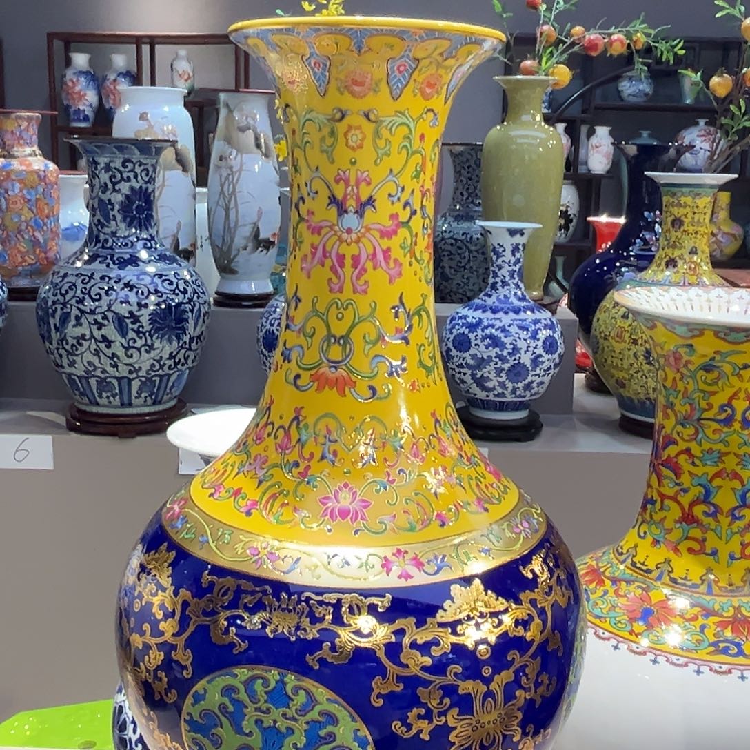 陶景德镇陶瓷37公分花瓶一个