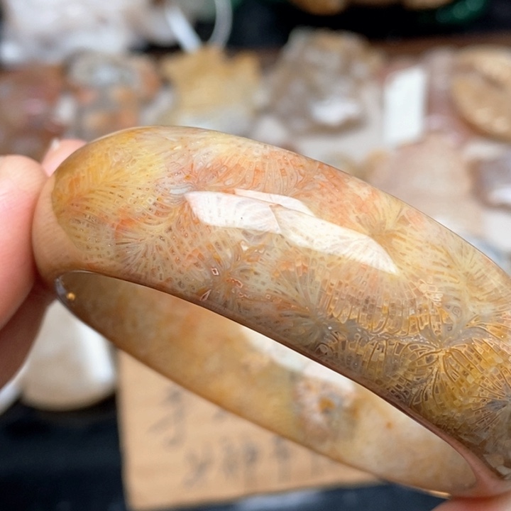 硅化珊瑚（珊瑚玉）手镯未镶嵌54.3