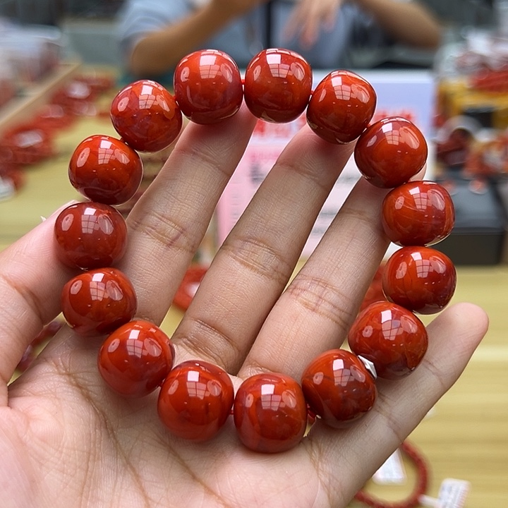 南红玛瑙多样性发一，卡15mm未镶嵌