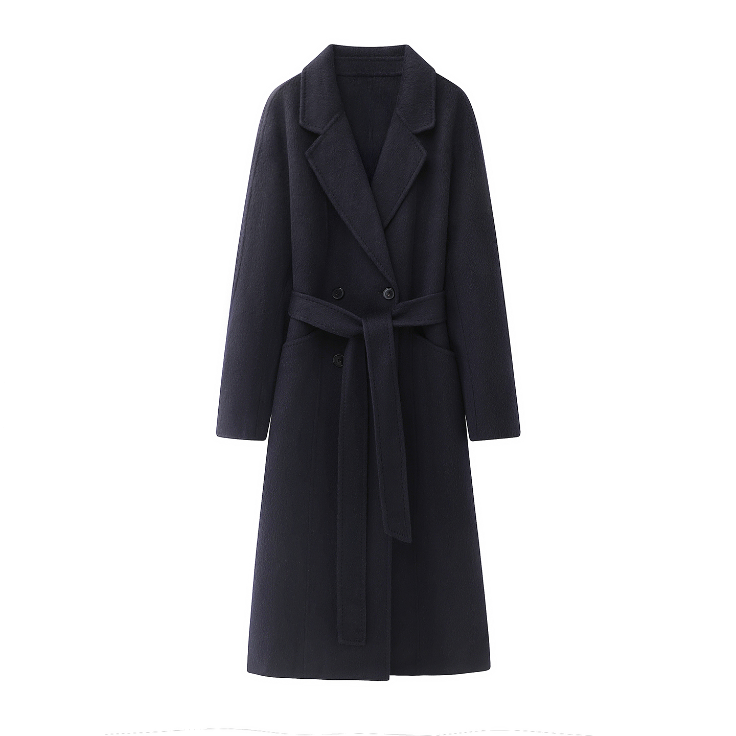 艾家商场同款柔软保暖长期主义经典骆驼绒羊毛呢大衣外套女234021