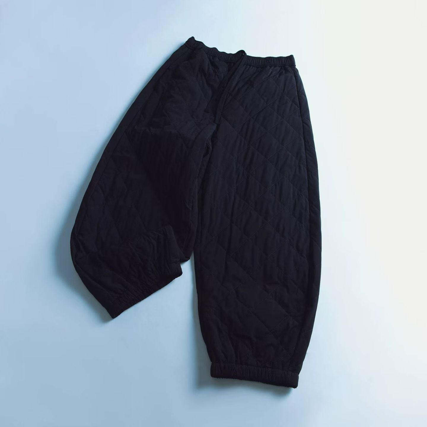 炫色轻盈保暖绗缝菱形格松紧腰加厚棉裤