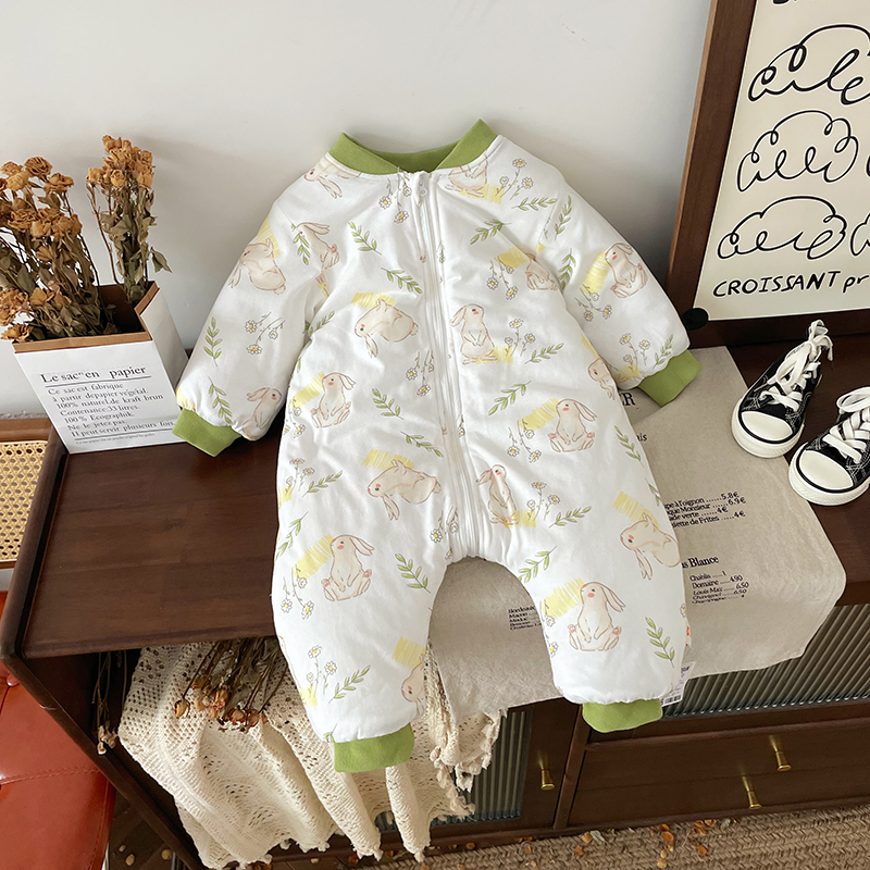 【现货】DW2491011冬季新款儿童睡袋宝宝加绒加厚保暖连体衣睡衣