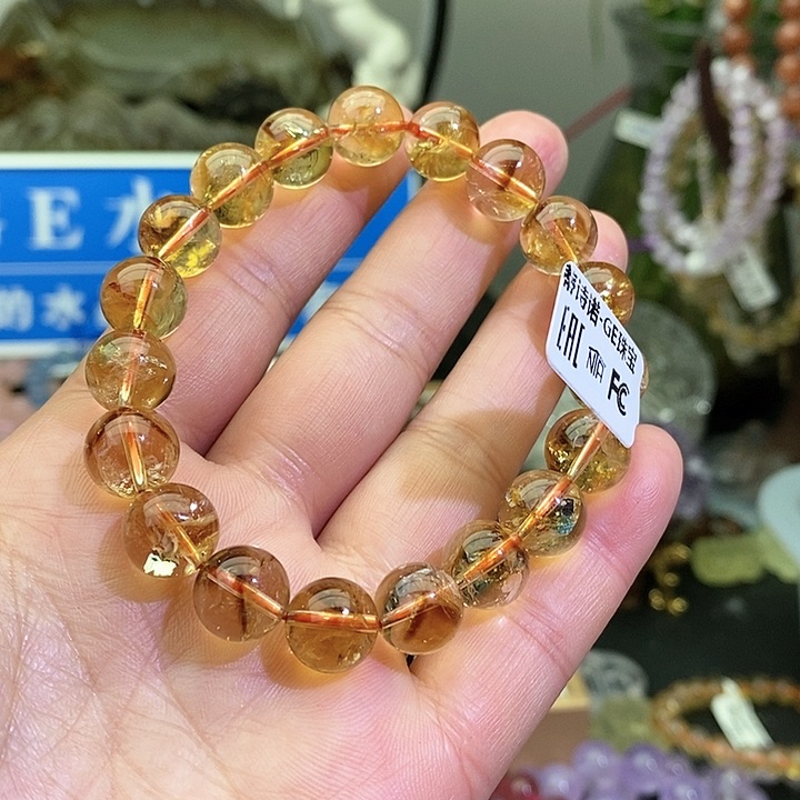 水晶手链未镶嵌黄水晶10+