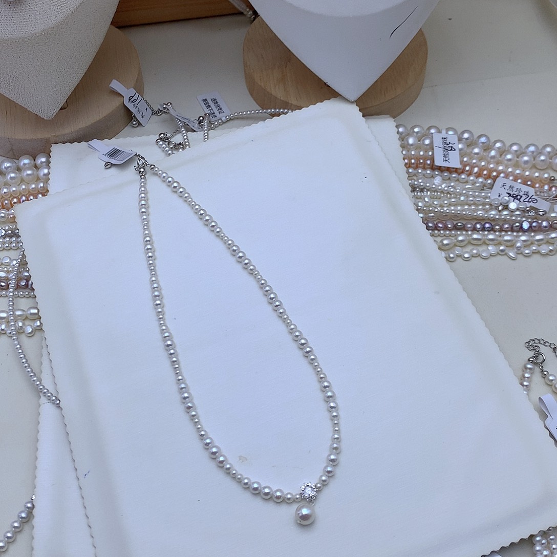 淡水珍珠银S925镶嵌吊坠(不含链)