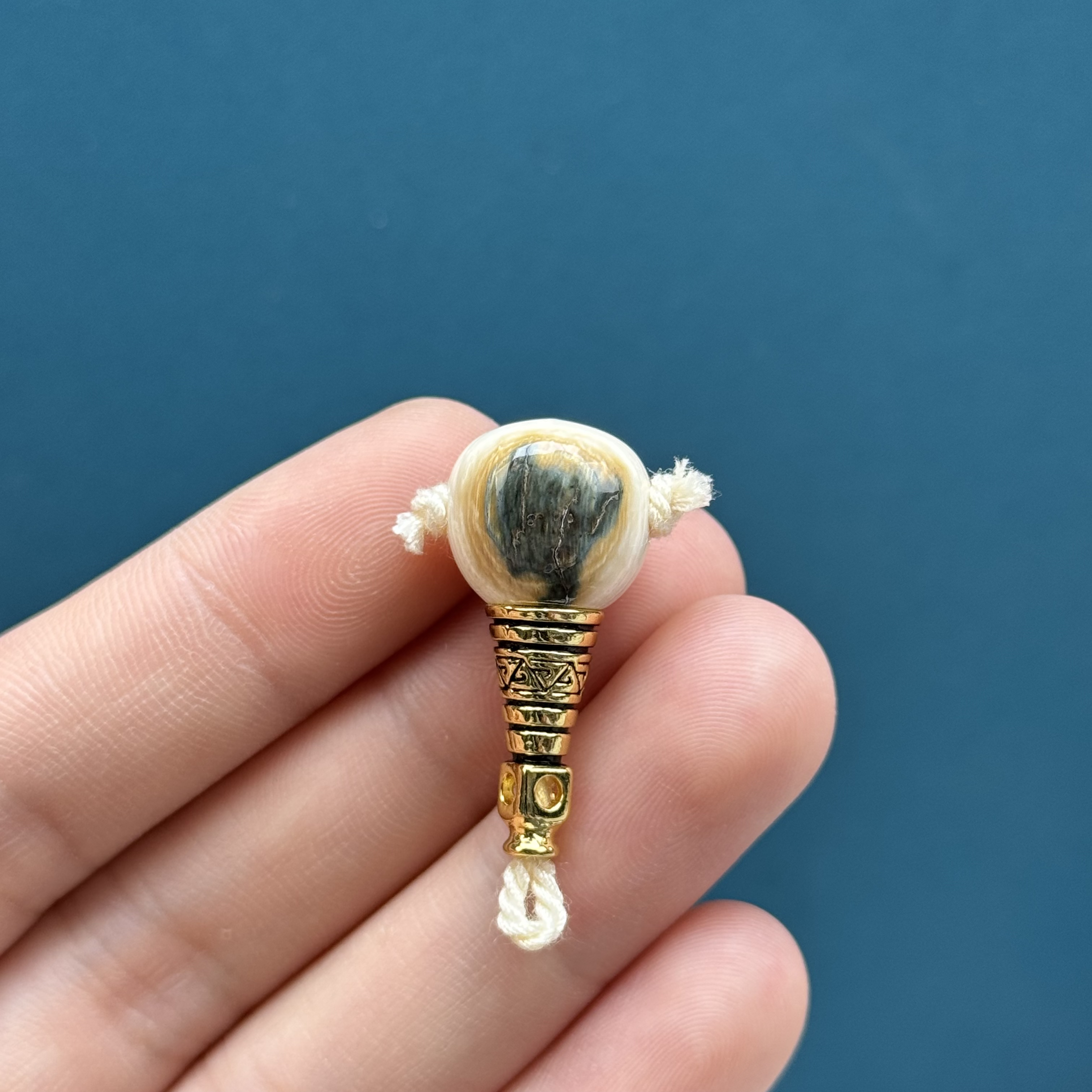 D7530天然猛犸牙 带皮三通13.8*28.8mm支持鉴定 假一罚四