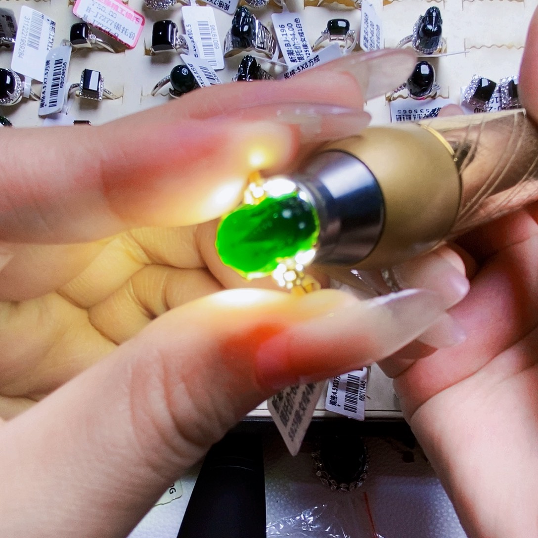 翡翠银S925镶嵌戒指