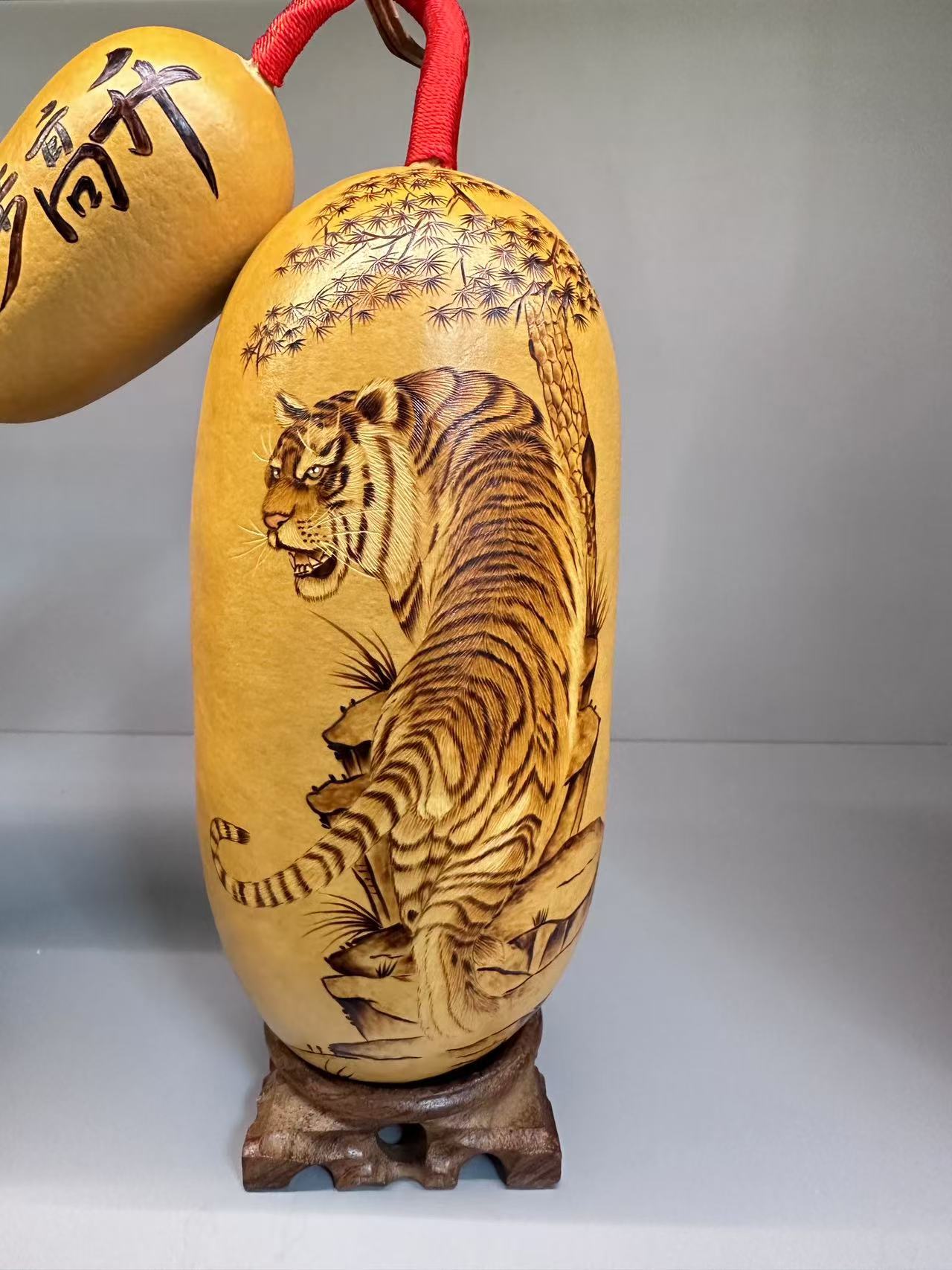 2号链接 直播间下单  手工葫芦手作烙花摆件 中式玄关手绘