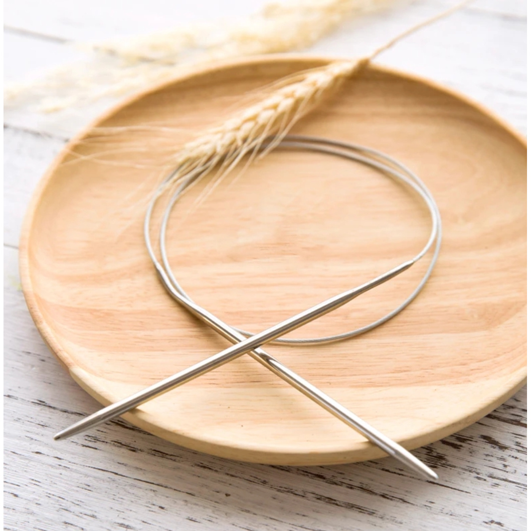 环形棒针不锈钢编织工具毛线针工具家用手工循环棒针防滑尖头
