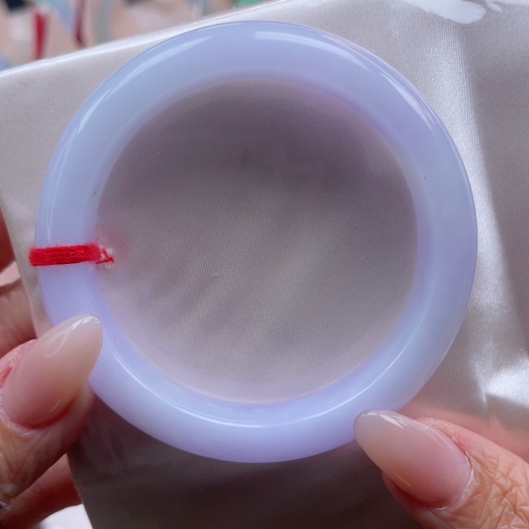 未镶嵌手镯翡翠55.8圈 胶胶底粉紫 完整 13号