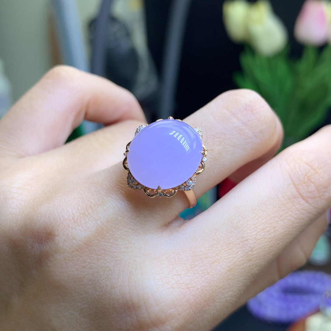 翡翠颈饰18K金镶嵌羽天然