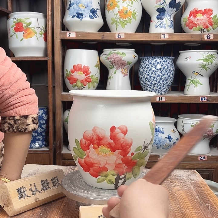 摆件圆口牡丹新款新款陶瓷