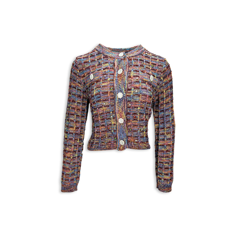 【CENFUN】420*2025秋季小香彩色编织款长袖针织衫A231241