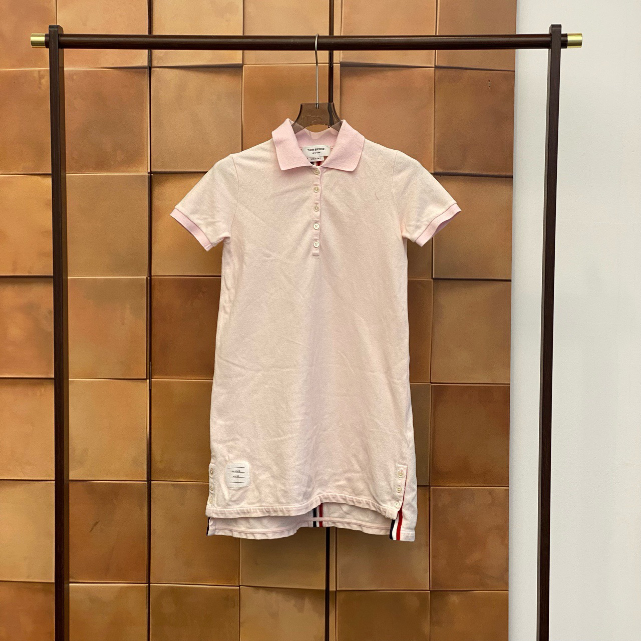 99新 THOMBROWNE Thom Browne樱花粉彩条纹连衣裙/1码/99新/30836