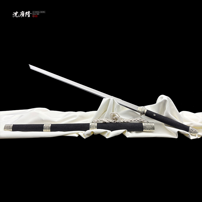龙泉沈广隆-鱼皮明月唐月 莫晖4.0 T12丁白缨打包 唐横刀 未开刃