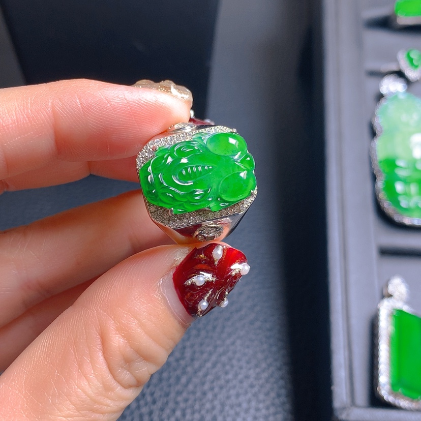 【闪购商品】翡翠戒指银S925镶嵌欣***肥