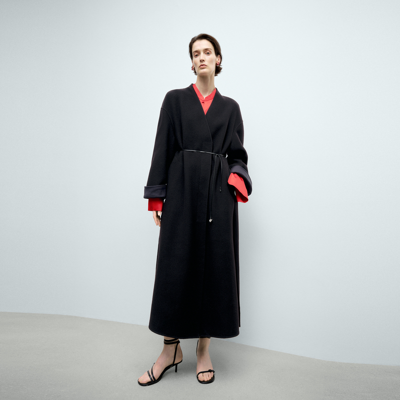 【商场同款新品】edition2025冬季中式长款双面呢大衣#EBE1OVC003