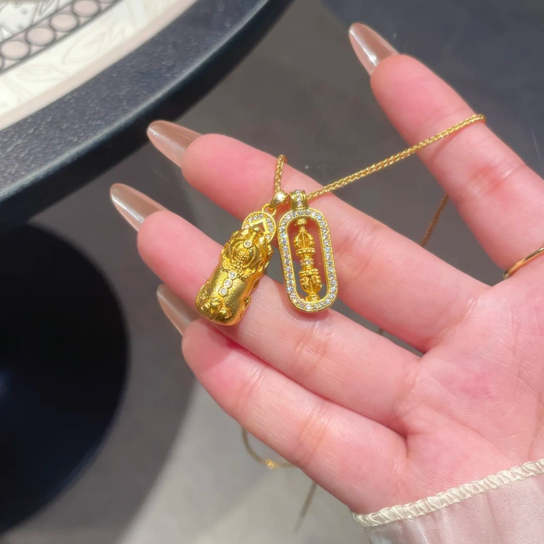 合金吊坠 【高端定制】金刚杵加貔貅吊坠项链