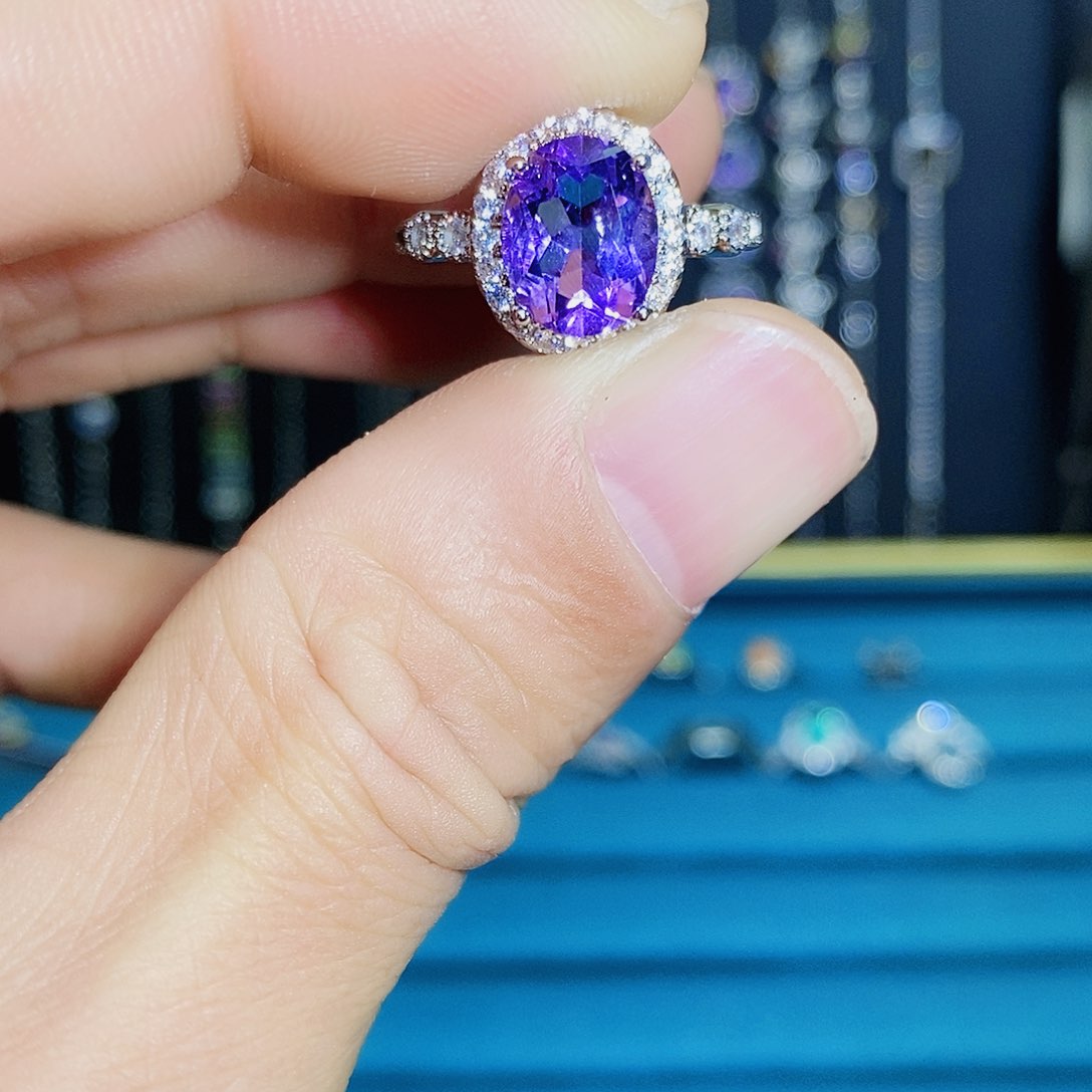 紫晶珠宝半成品银S925镶嵌