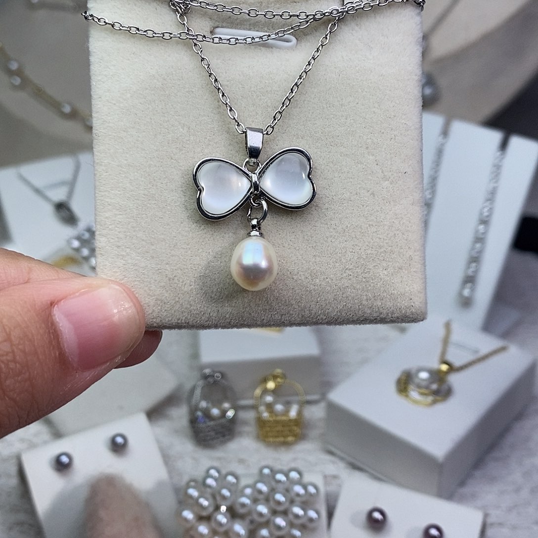 淡水珍珠耳饰银S925镶嵌