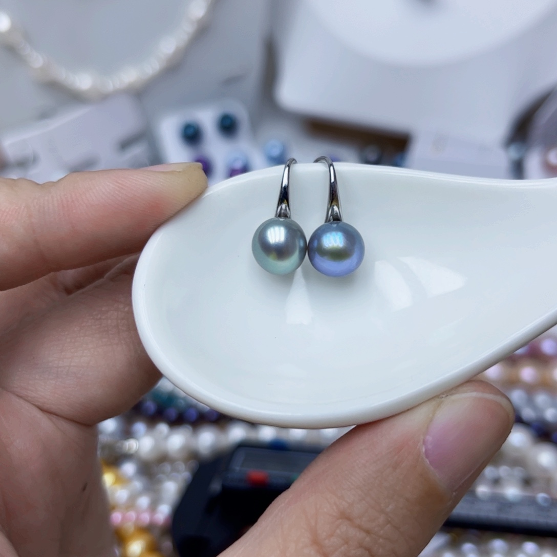 淡水珍珠耳饰银S925镶嵌