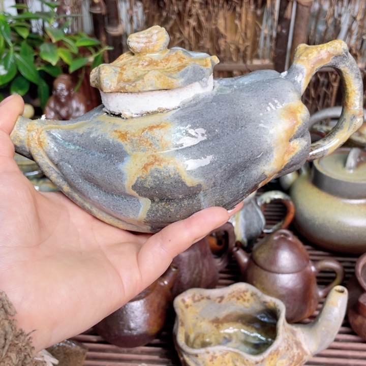 紫砂茶壶纯自然高温无釉裸柴烧