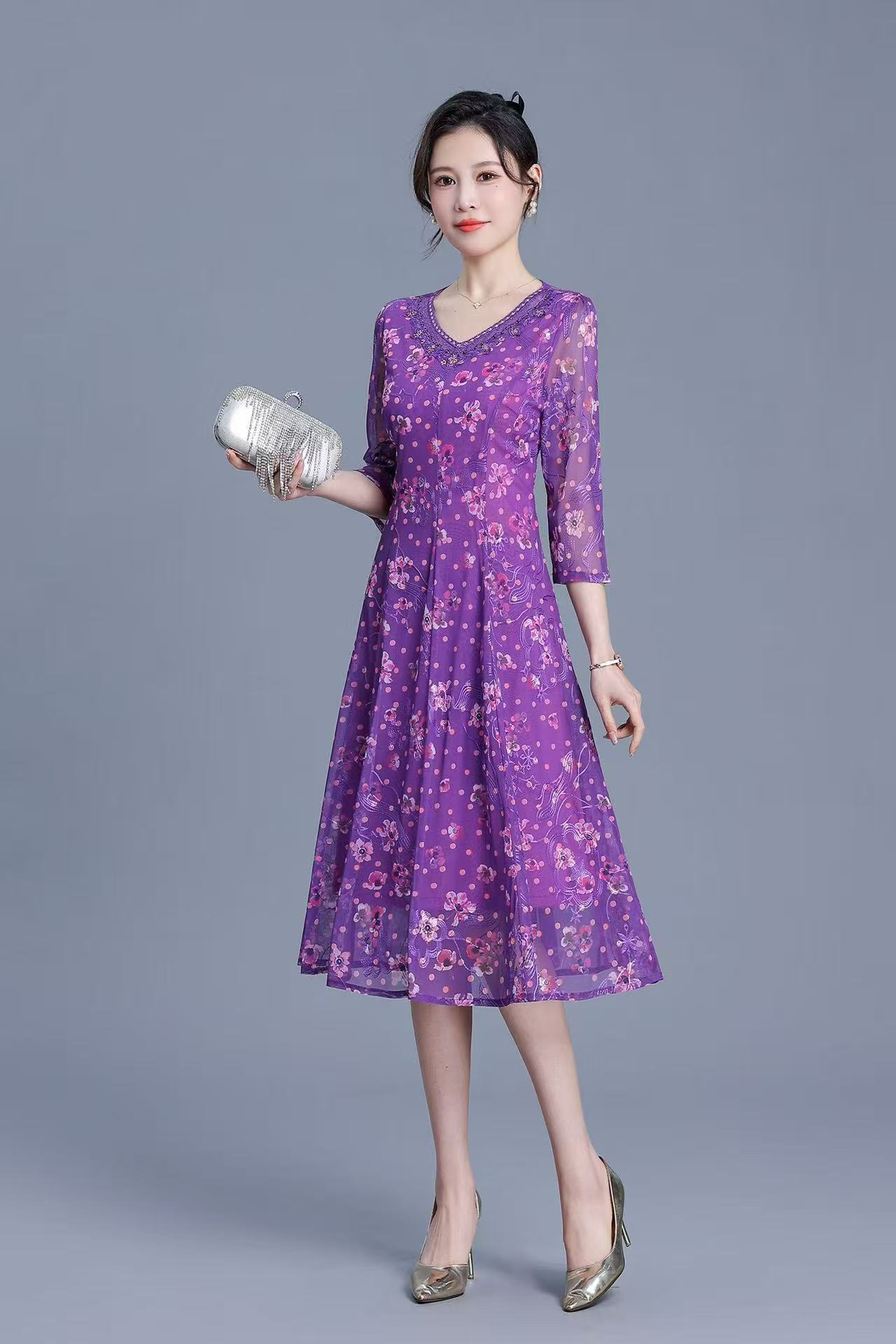 【二姐潮牌】品牌 台湾纱 连衣裙 Y8519