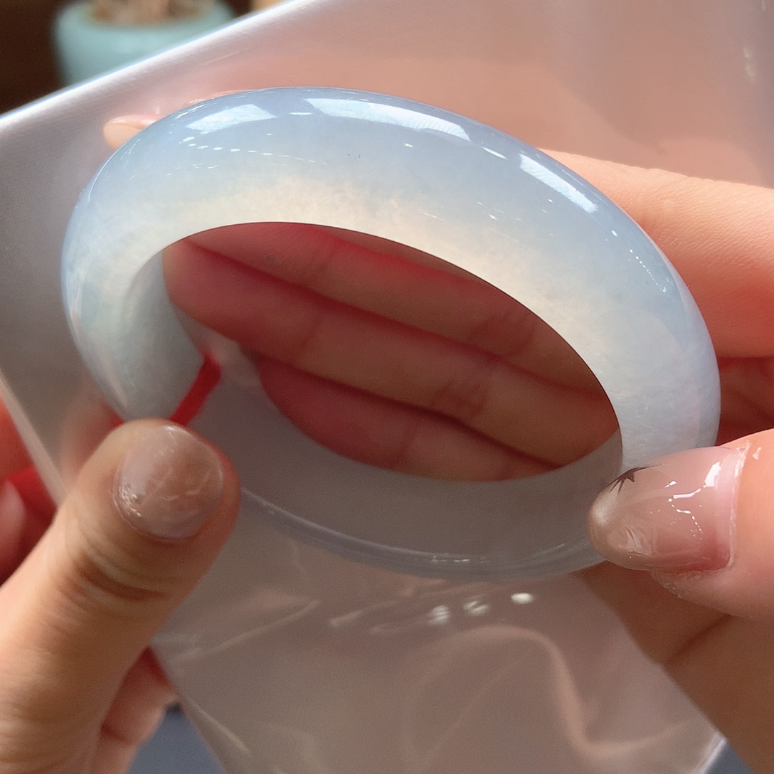 翡翠未镶嵌手镯晴水起光20号