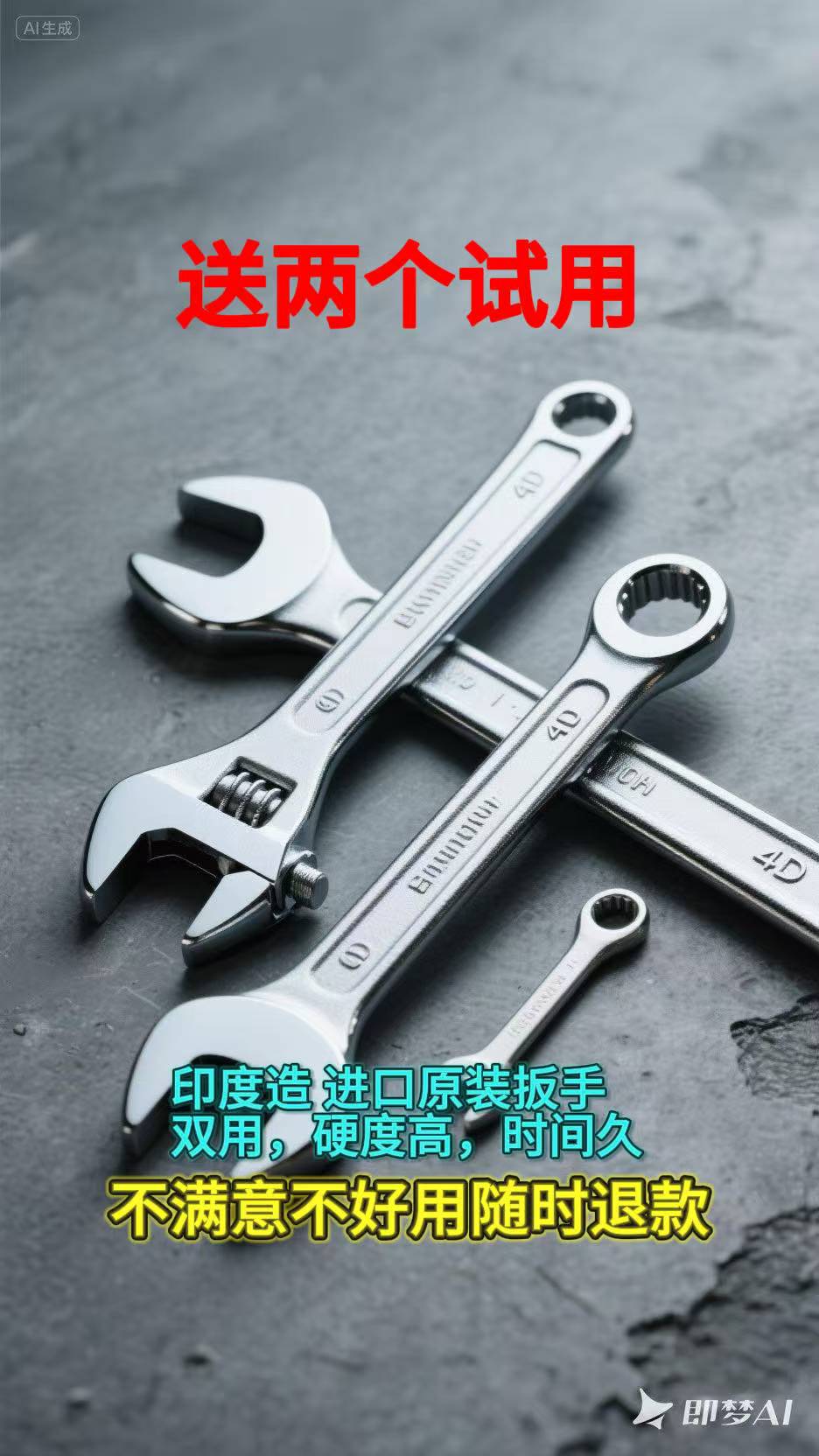 印度大扳手维修工具持久耐用一盒十把送两把共12把