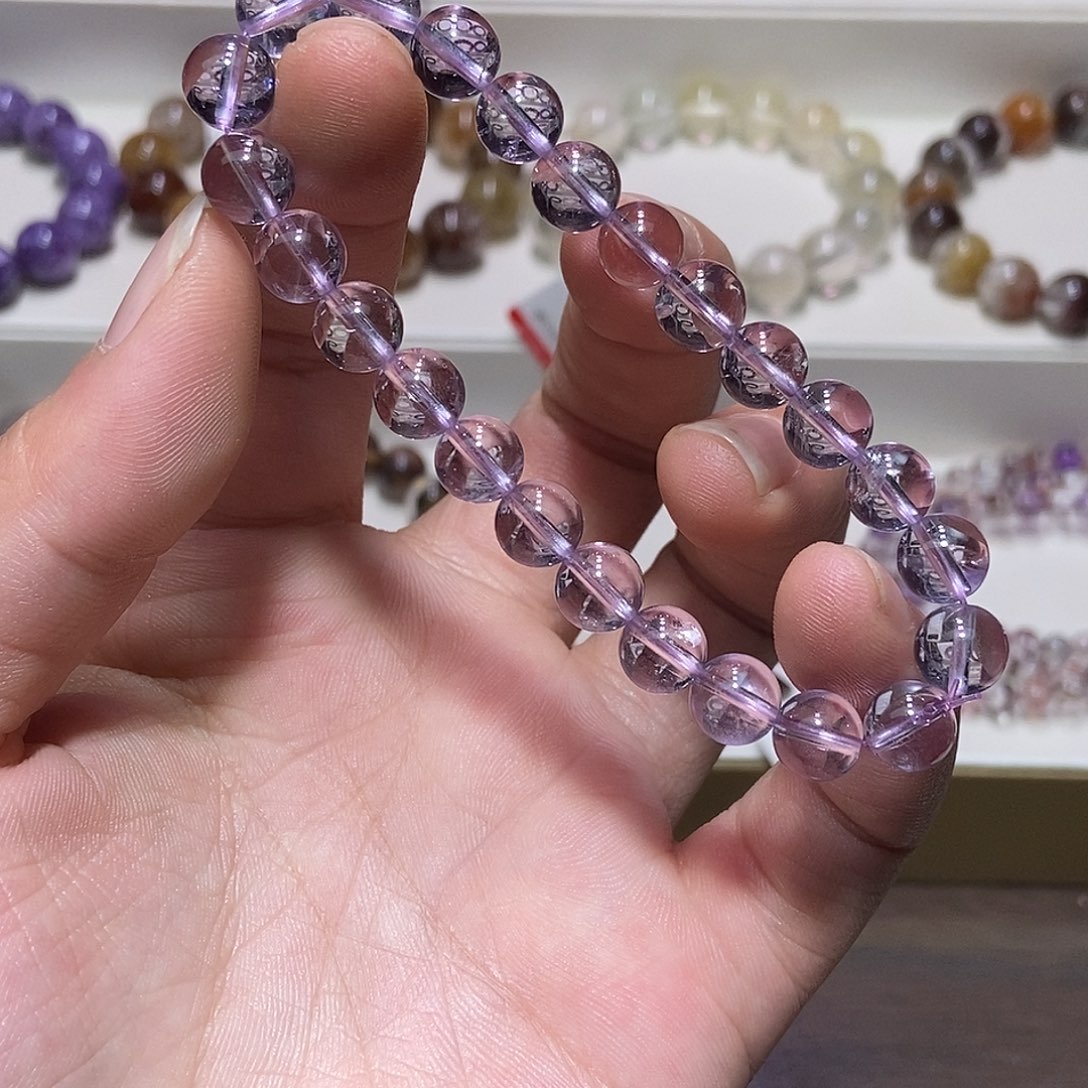 水晶未镶嵌手链玻利维亚紫水晶8+