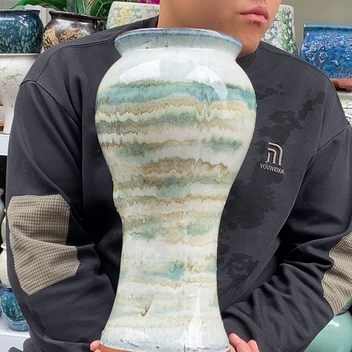 紫砂花盆口15高38瑕疵