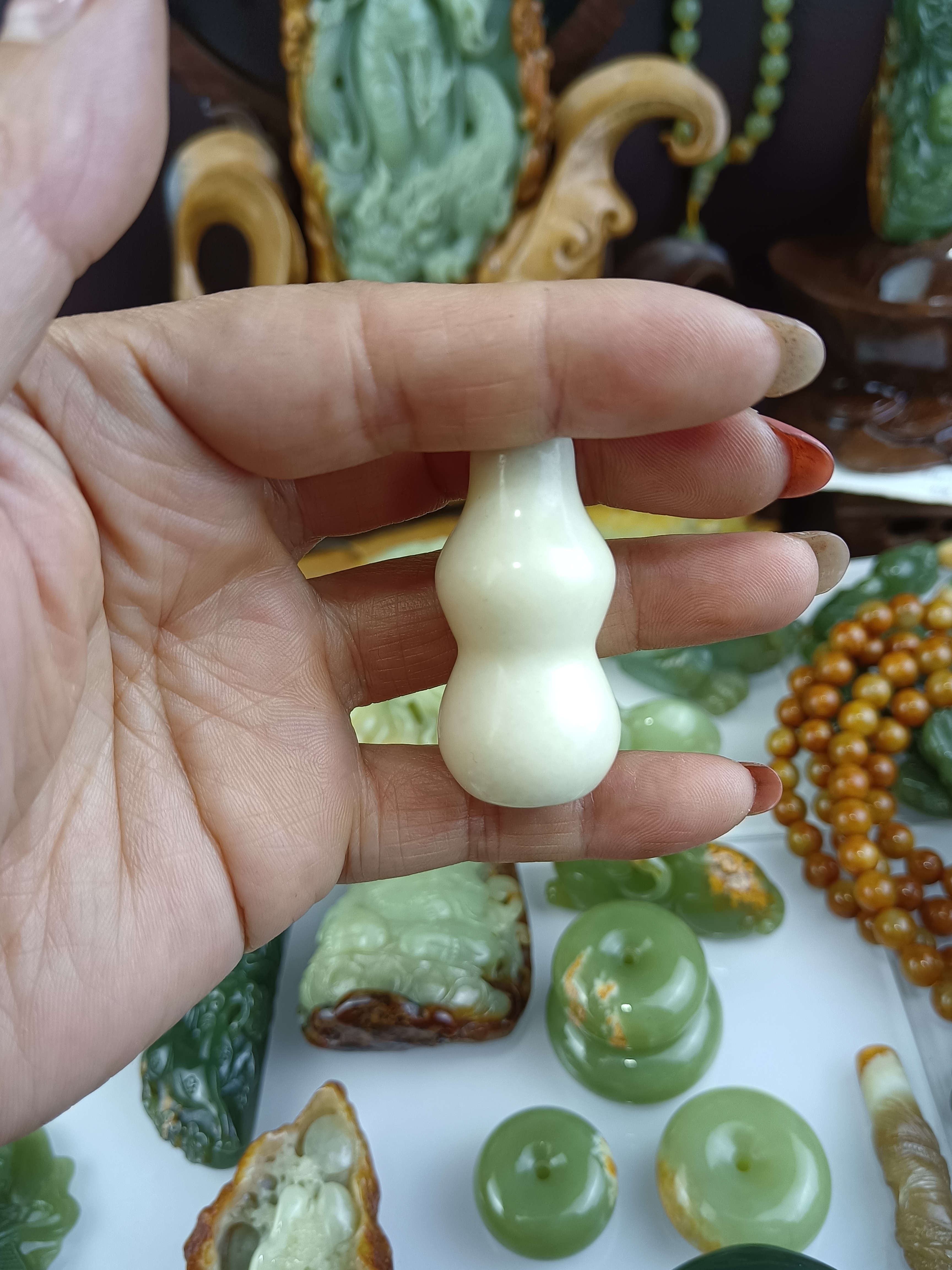 岫玉葫芦挂件，（蛇纹石质玉）