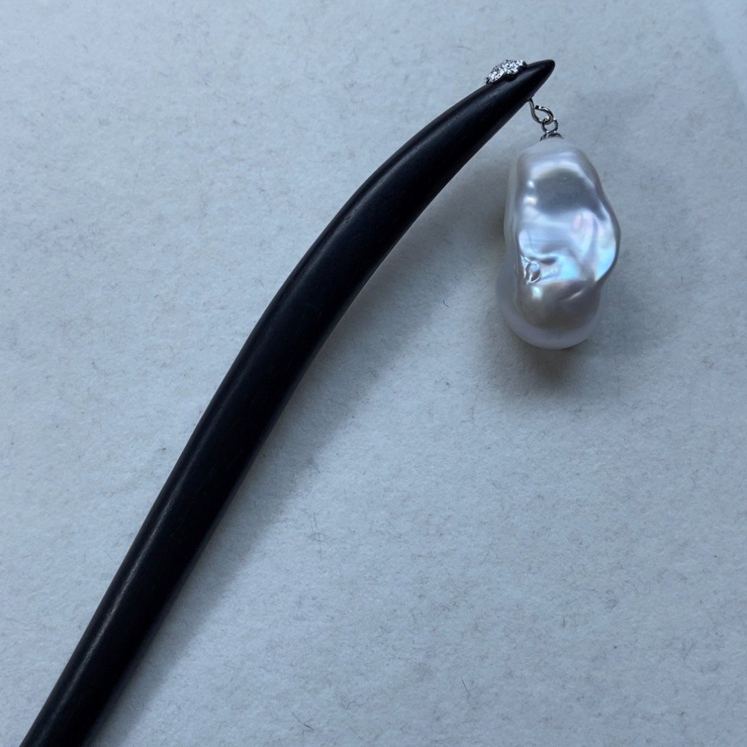 淡水珍珠发簪合金特价052