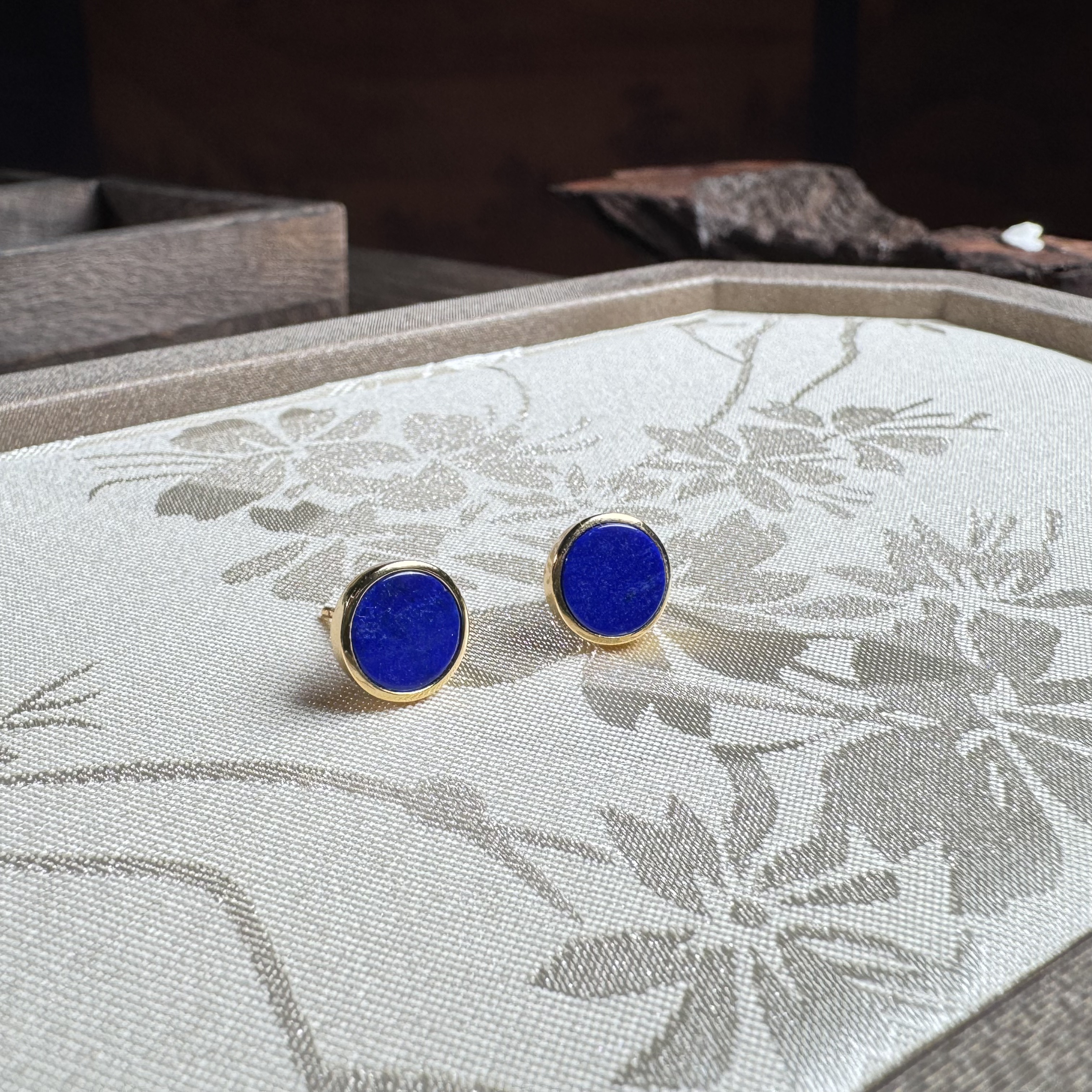 左边婷姐丨青金石耳钉 （CL5081518）