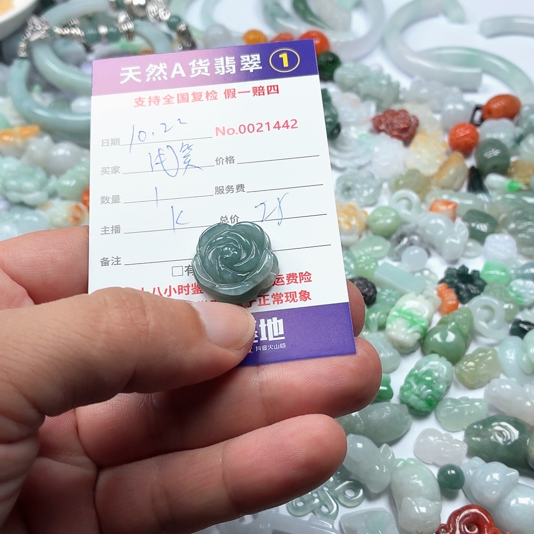 浅***）翡翠未镶嵌颈饰3566