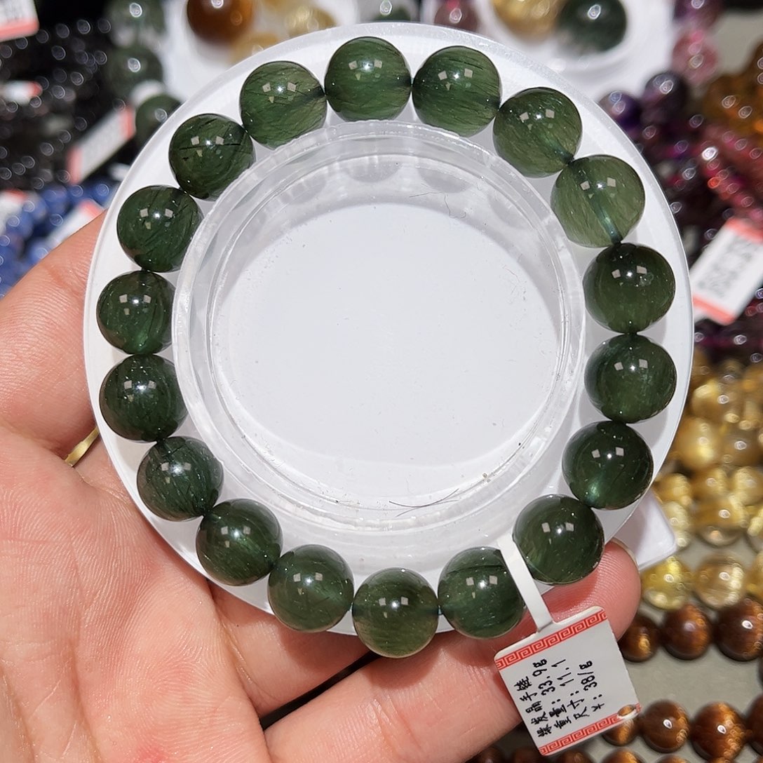 水晶手链未镶嵌绿发晶手链