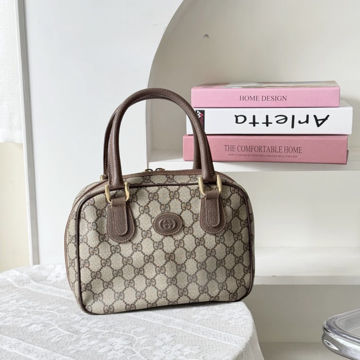 95新 GUCCI/古驰 Gucci老花手提包