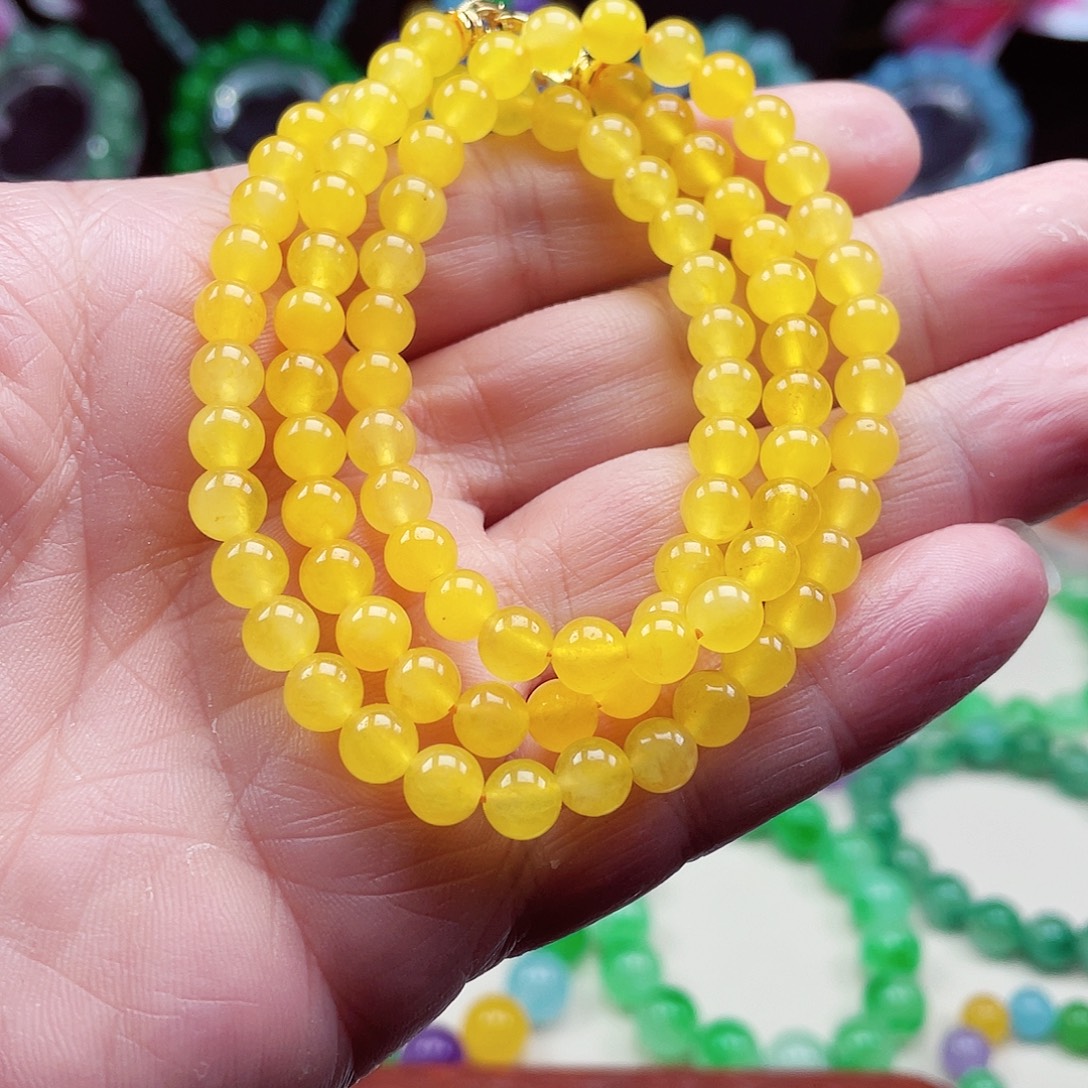 翡翠未镶嵌颈饰卡6翡翠珠链男女款07