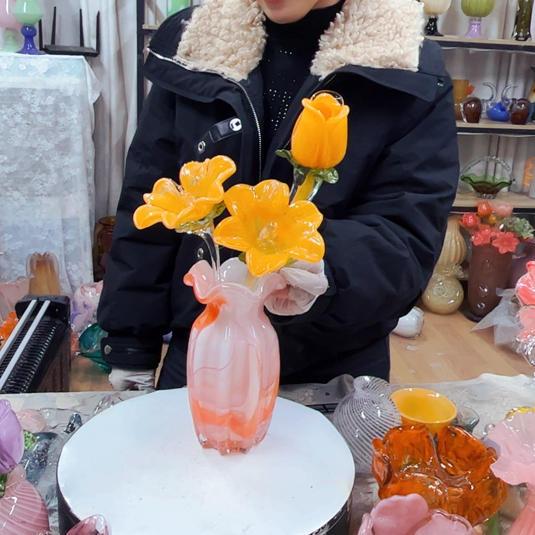 3花1瓶福利琉璃工艺品