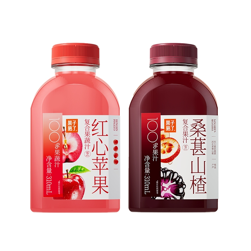 果子熟了果汁桑葚山楂红苹果310ml*8[25年9.28-11.7到期]