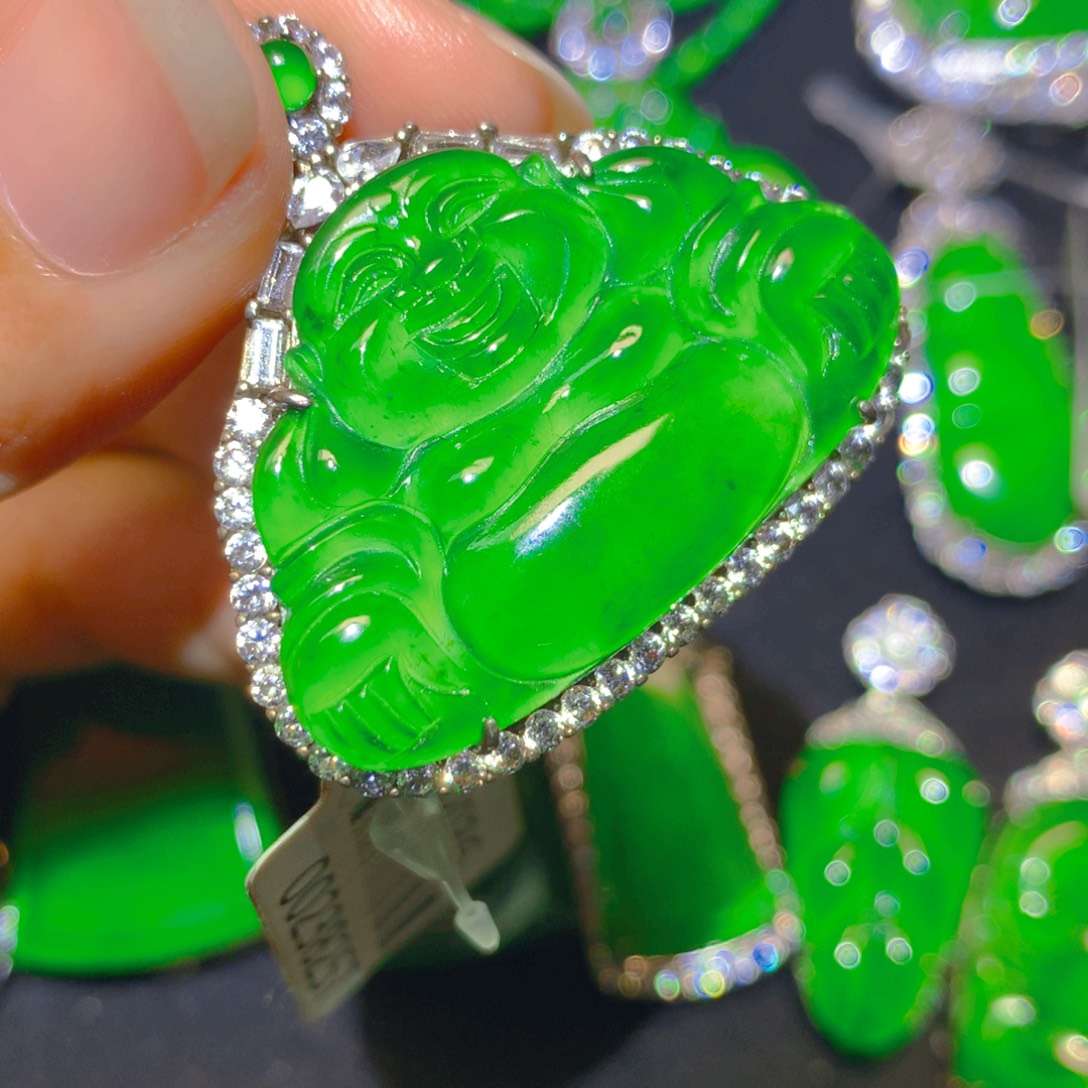 翡翠银S925镶嵌颈饰