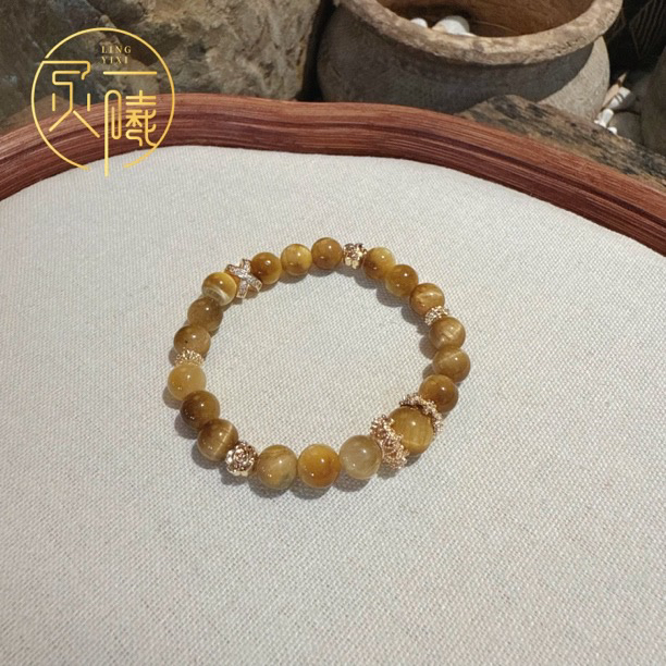《虎佑》顶珠10mm+金虎眼8mm+女款手串猛虎招财护身气势如虹正能量