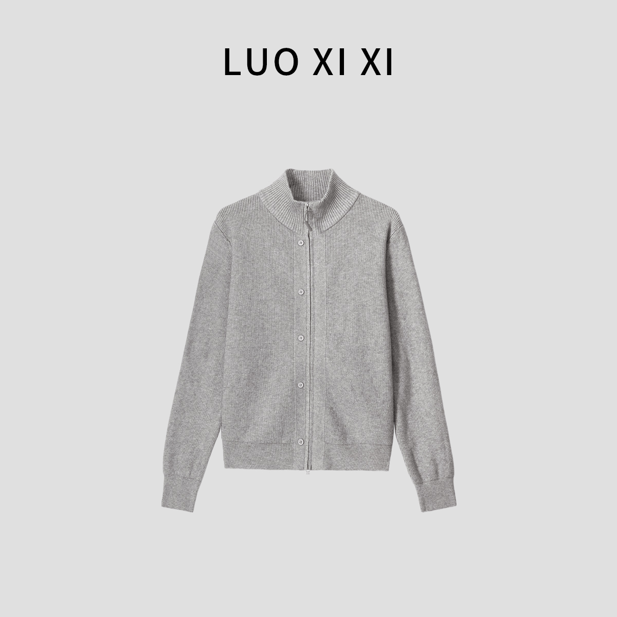 秋冬韩系针织衫女高领拉链单排扣开衫温柔风软糯毛衣女外套0508