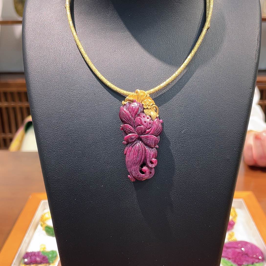 锦纶非金属吊坠红宝