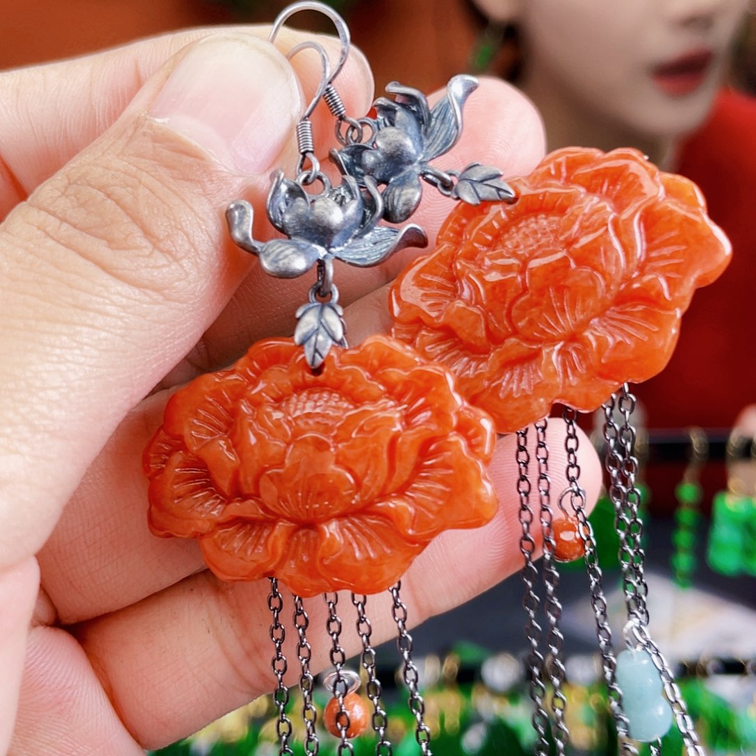 翡翠未镶嵌耳饰饰品
