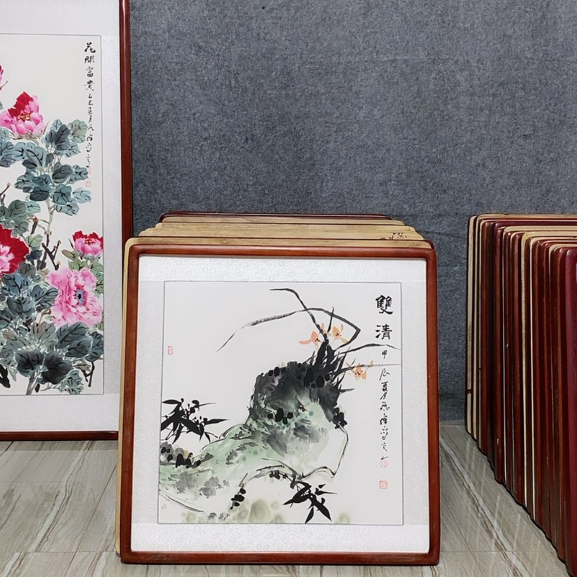【闪购商品】国画书画作品带框65×65厘米