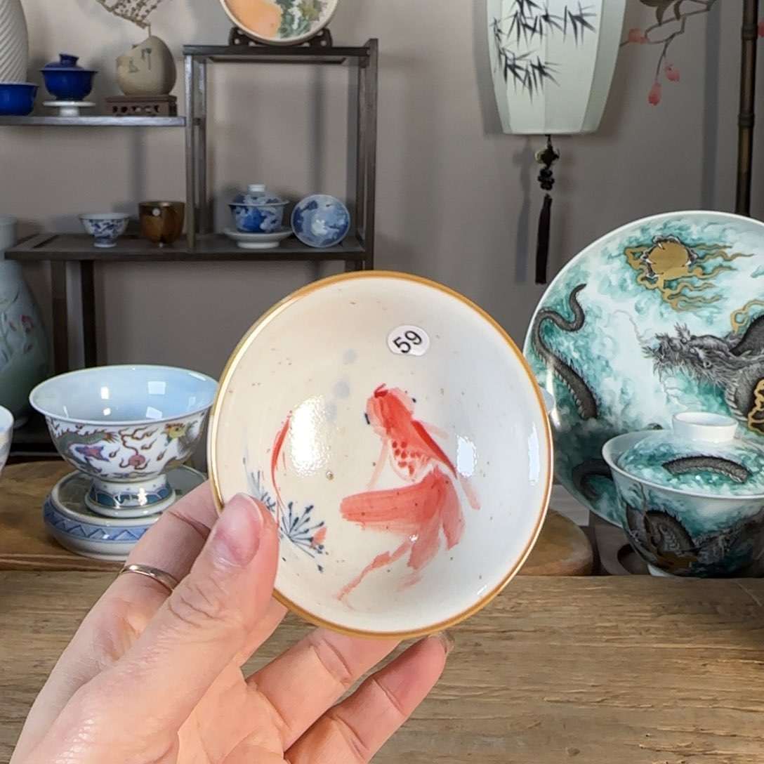 杯景德镇陶瓷柴烧多人