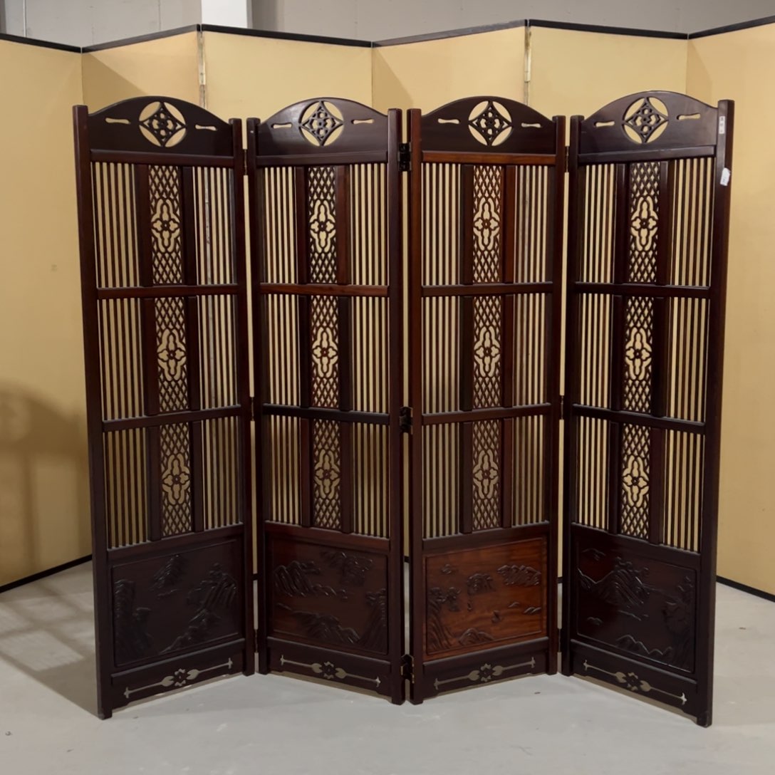 绘画屏风框画茶空间设计